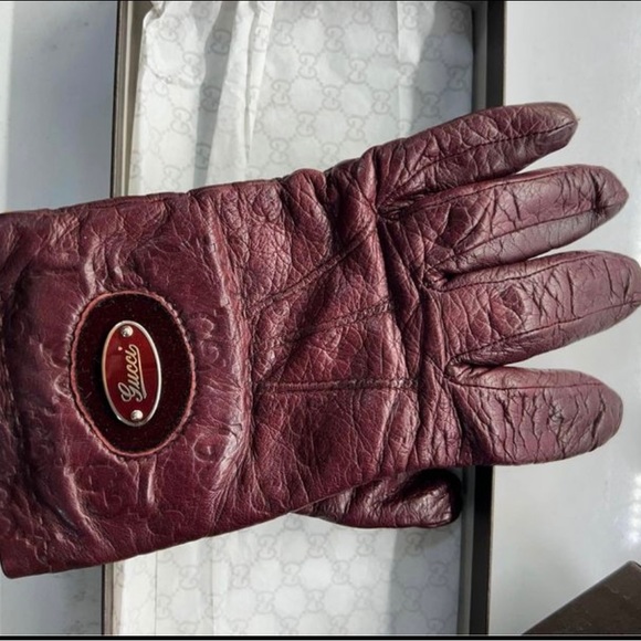 Burgundy Gucci gloves - Picture 7 of 8
